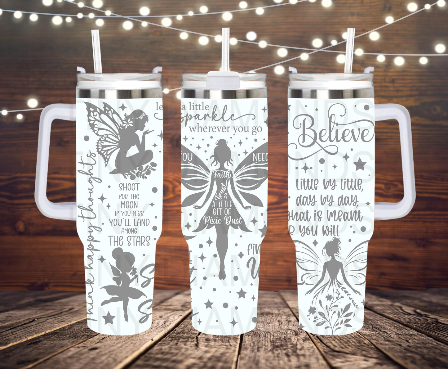 Fairy Engraved Tumbler 30 oz