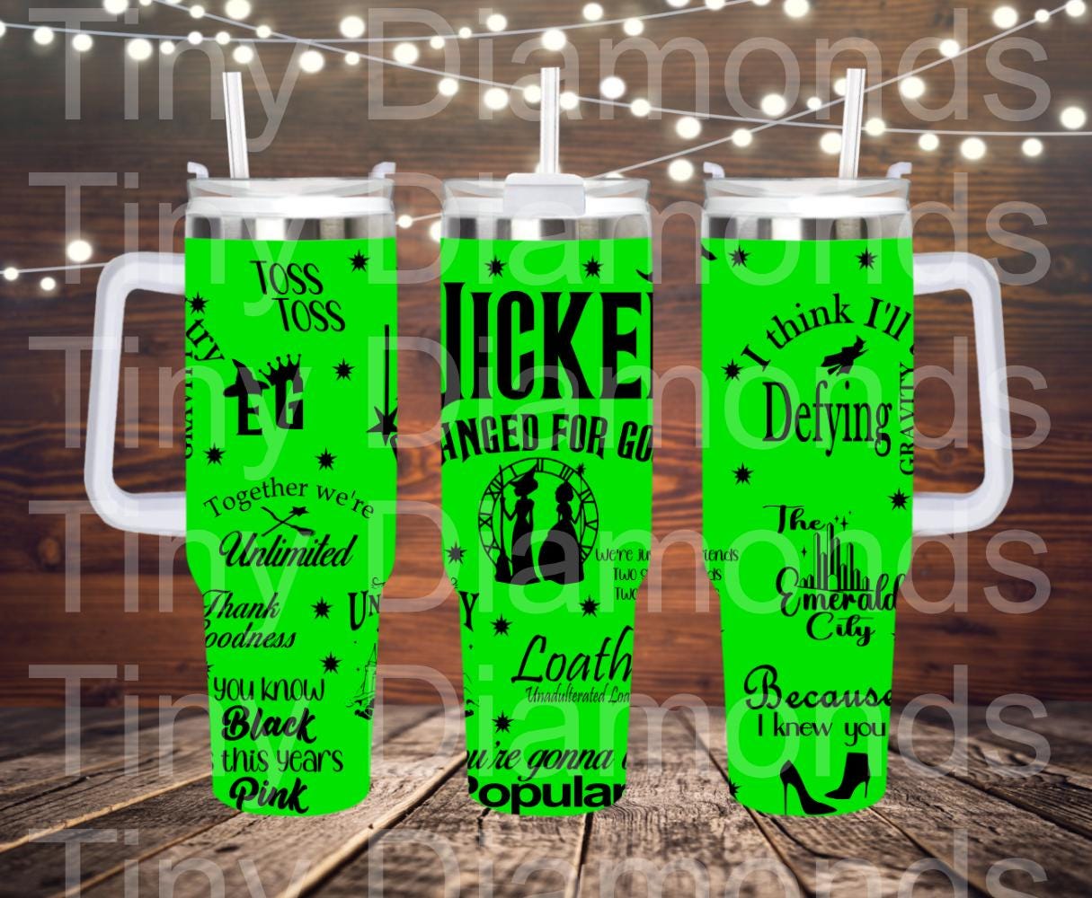 Wicked For Good Laser Engraved Tumbler 40 oz w/ Handle