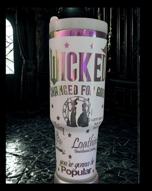 Wicked For Good Laser Engraved Tumbler 40 oz w/ Handle