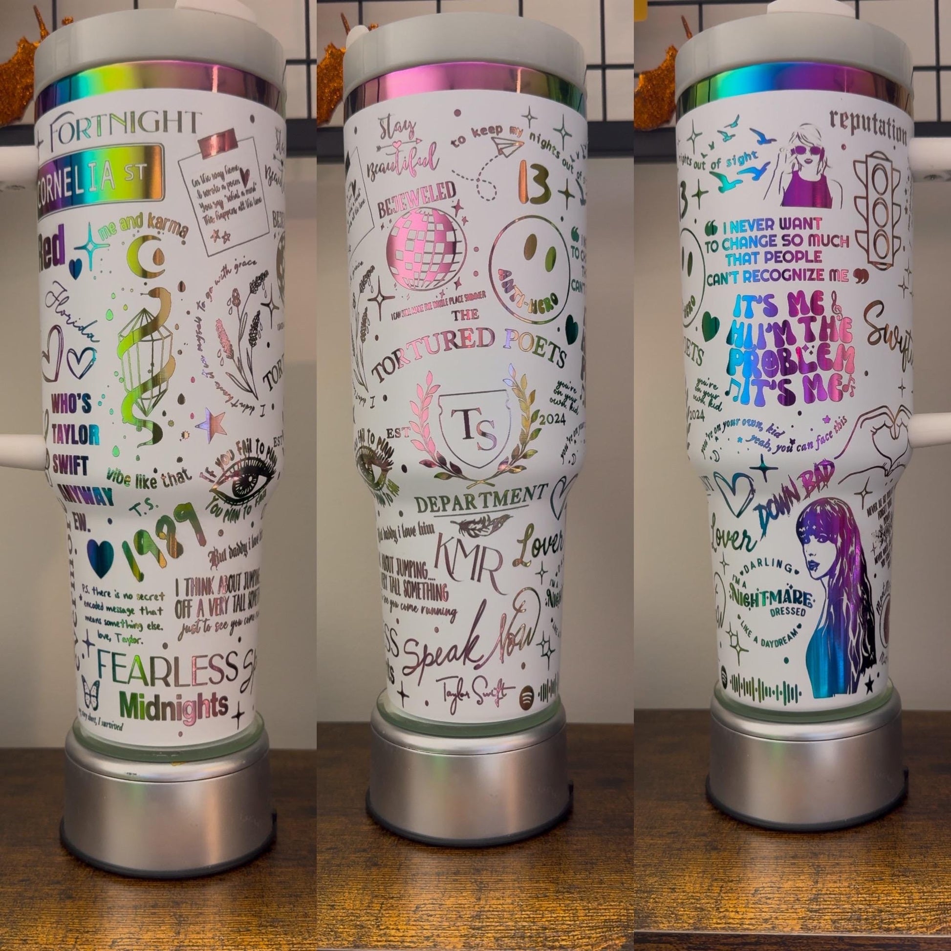 Blonde Popstar engraved tumbler 40 oz w/ Handle