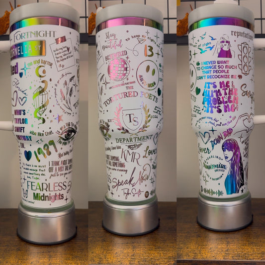 Blonde Popstar engraved tumbler 40 oz w/ Handle