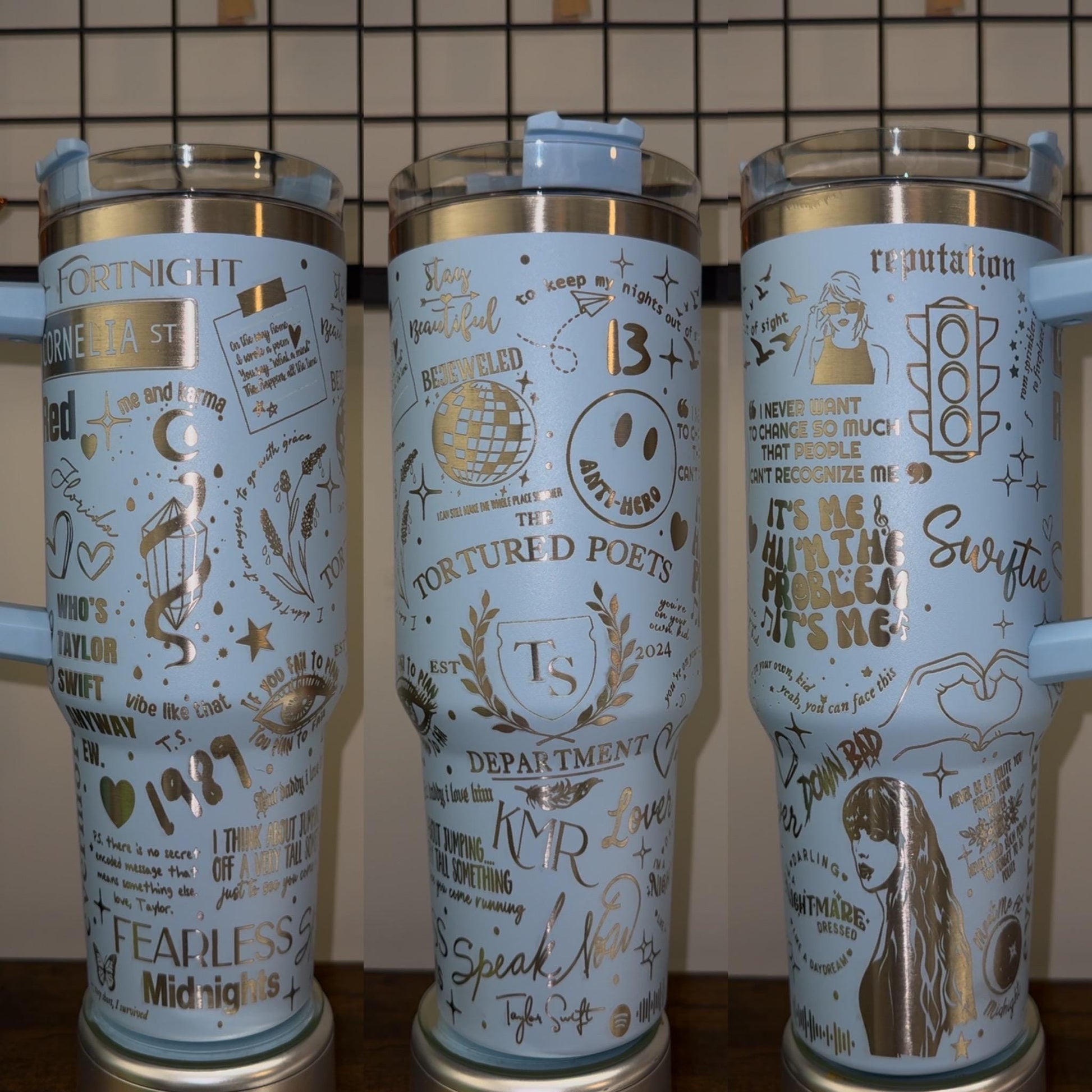 Blonde Popstar engraved tumbler 40 oz w/ Handle