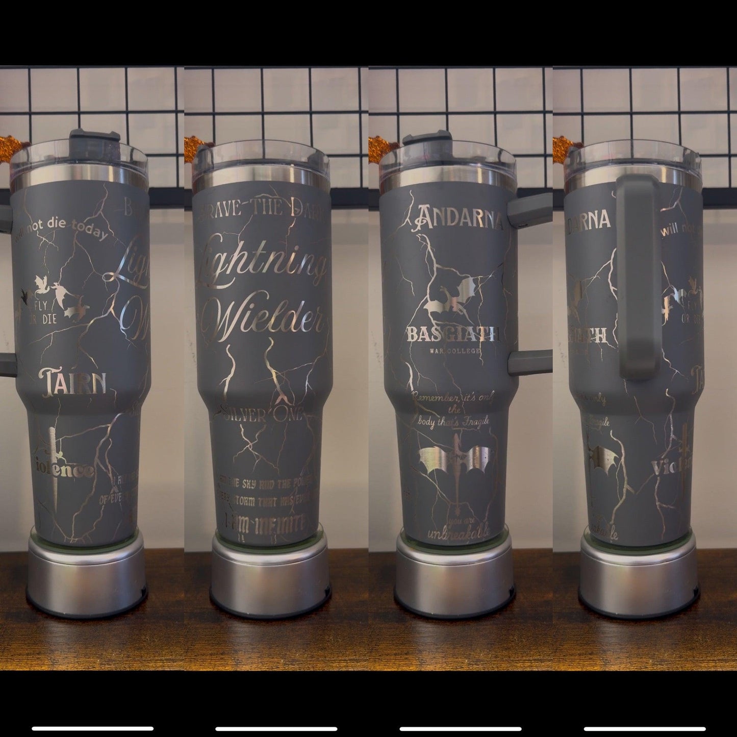 Lightning Wielder Laser Engraved Tumbler 40 oz w/ Handle