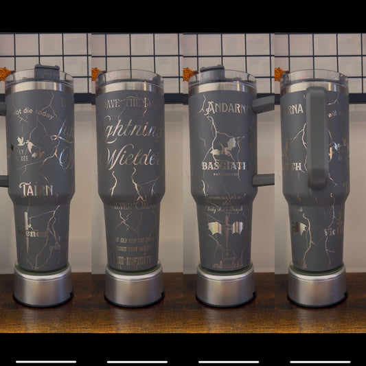 Lightning Wielder Laser Engraved Tumbler 40 oz w/ Handle