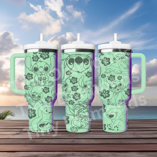 Hawaiian Alien-Stitch Engraved Tumbler 30 oz