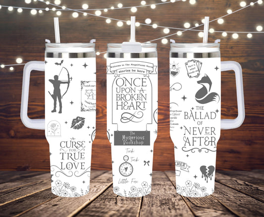 Broken Heart Book Engraved Tumbler 30 oz