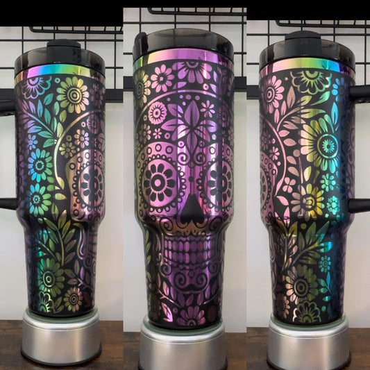 Skull Engraved Tumbler 30 oz