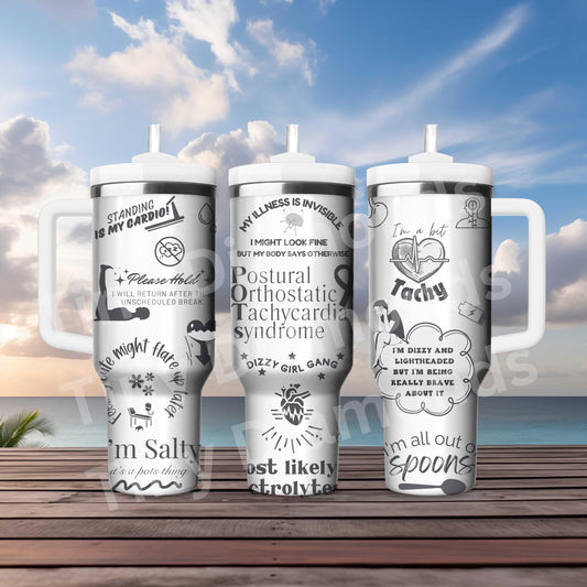 POTs Chronic Illness Engraved Tumbler 30 oz