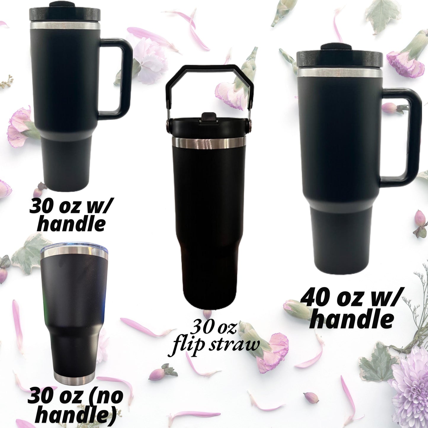 Fairy Laser Engraved Tumbler 40 oz w/ Handle