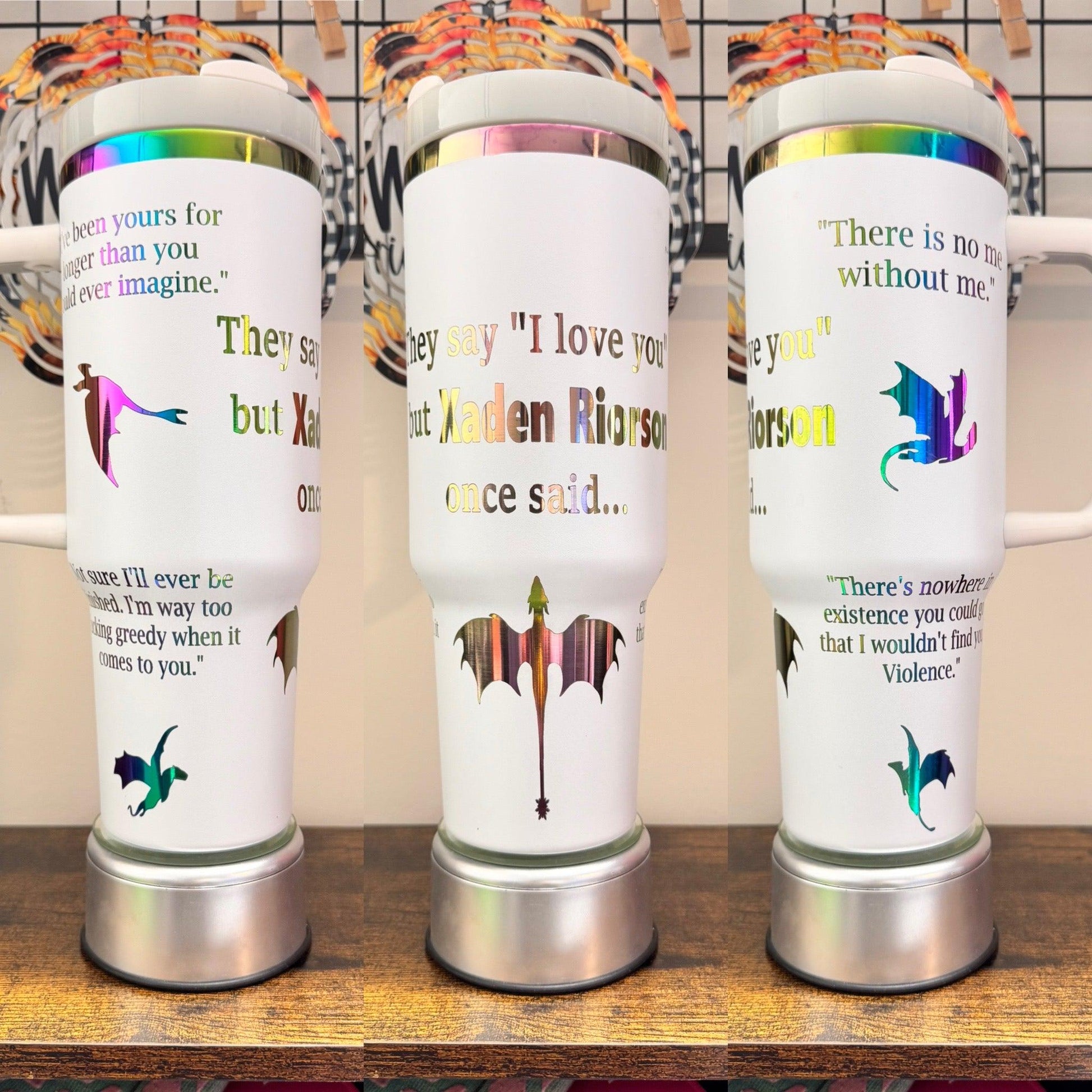 Xaden Laser engraved tumbler 40 oz w/ Handle