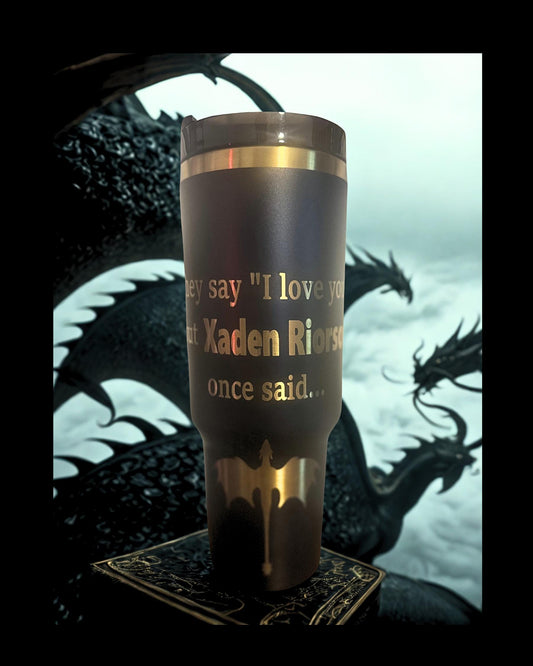 Xaden Laser engraved tumbler 40 oz w/ Handle