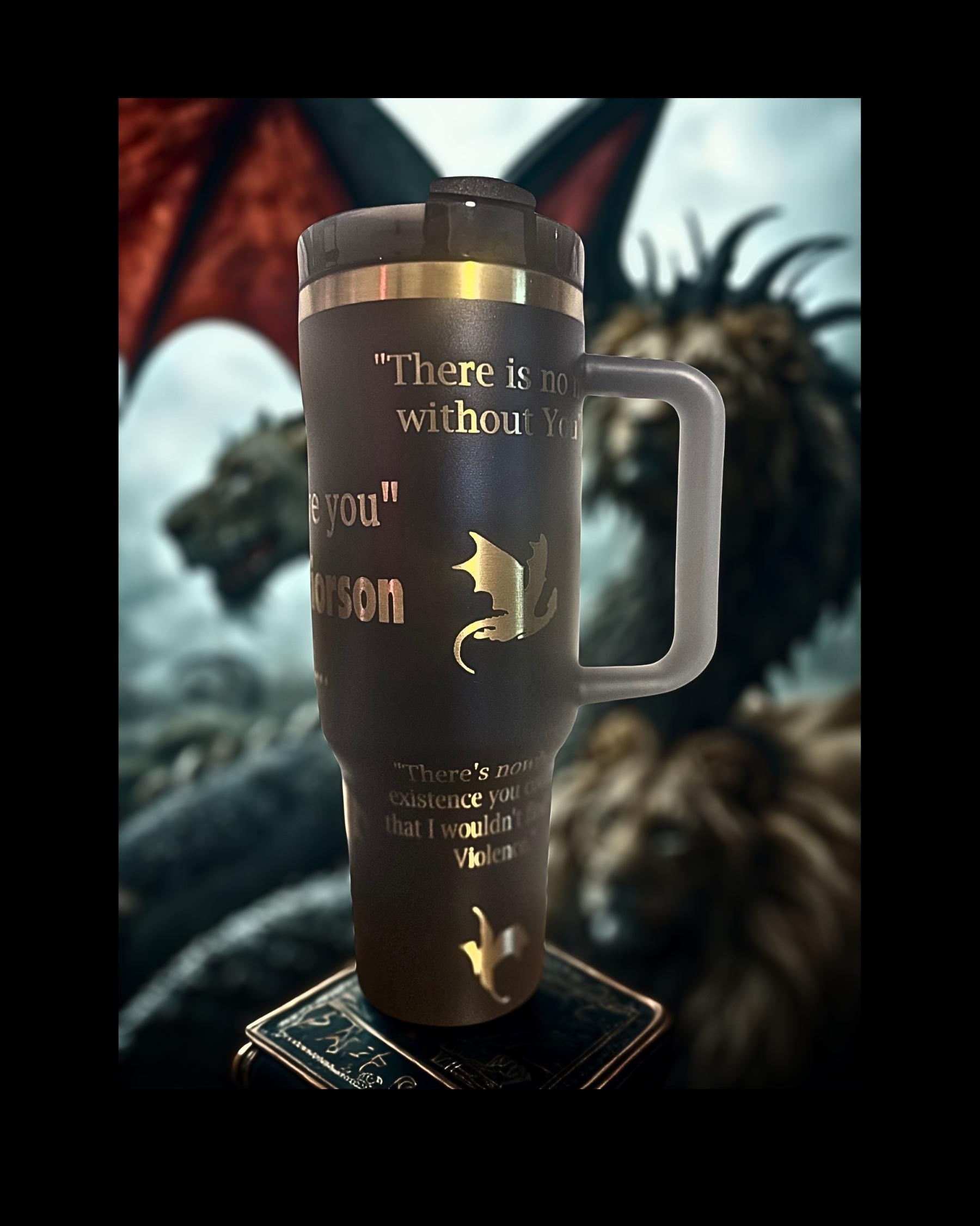 Xaden Laser engraved tumbler 40 oz w/ Handle