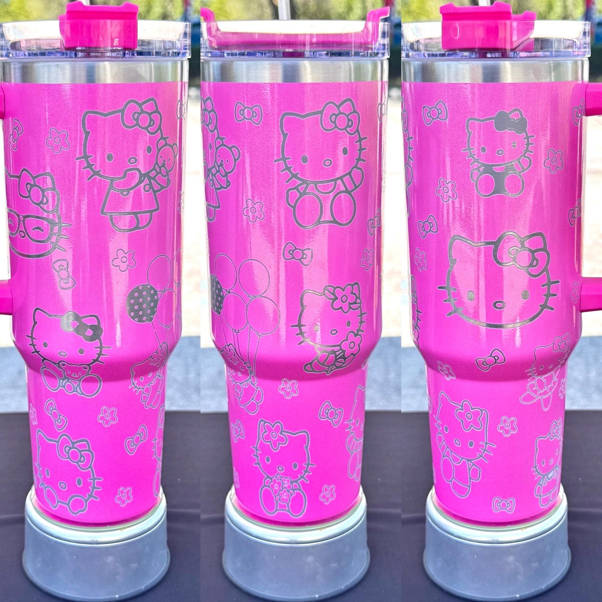 Hello Kitty Laser engraved tumbler 40 oz w/ Handle