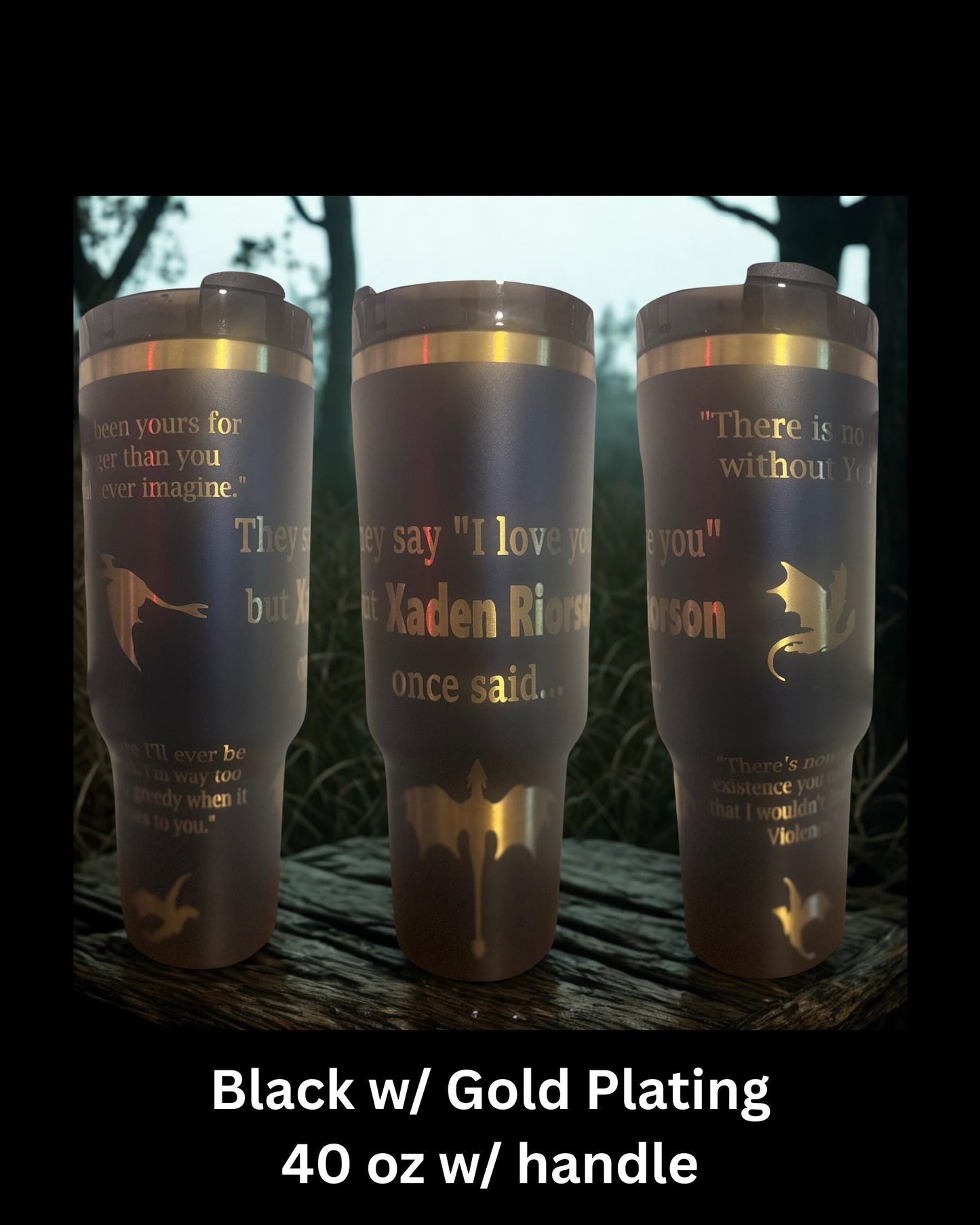 Xaden Laser engraved tumbler 40 oz w/ Handle