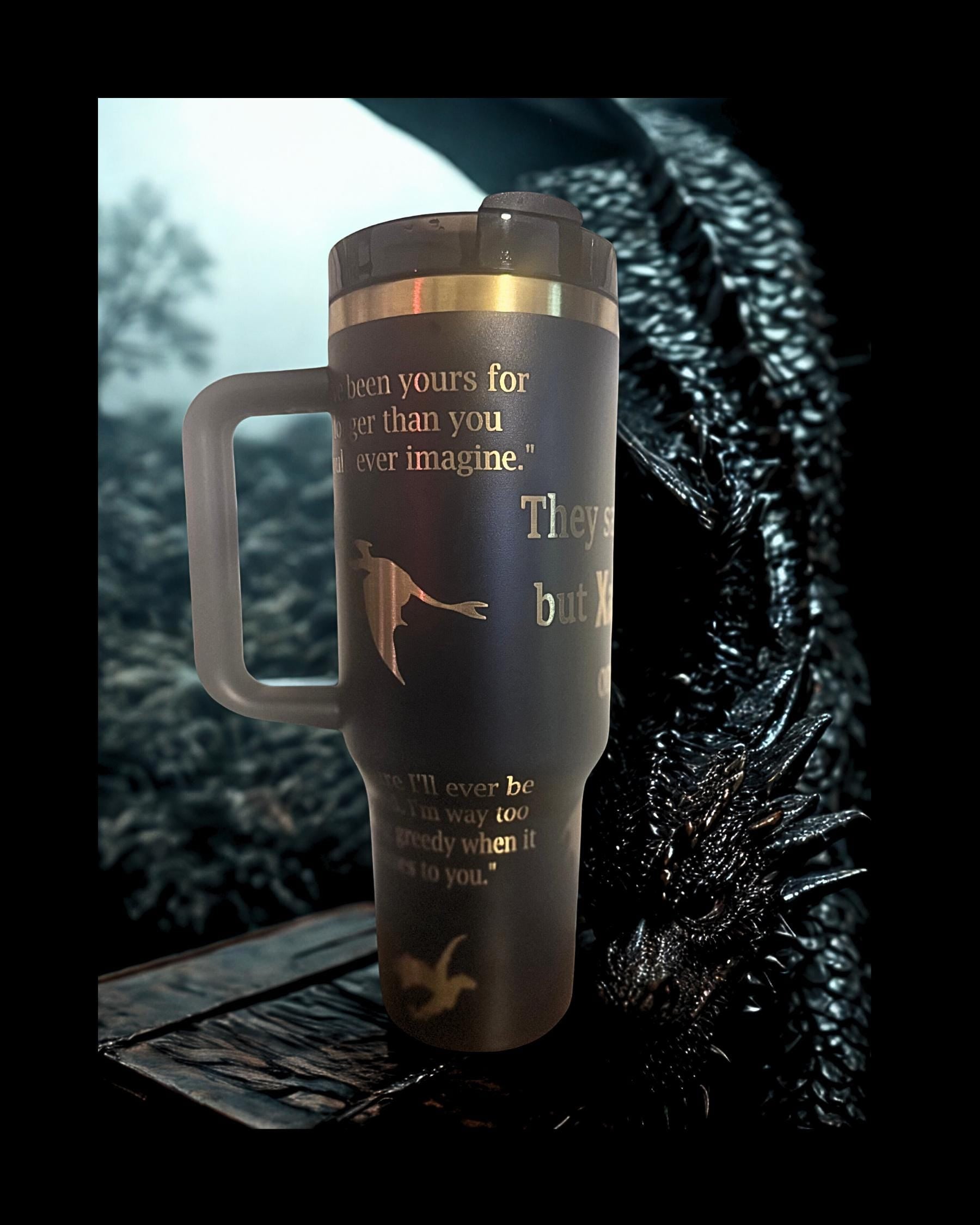 Xaden Laser engraved tumbler 40 oz w/ Handle