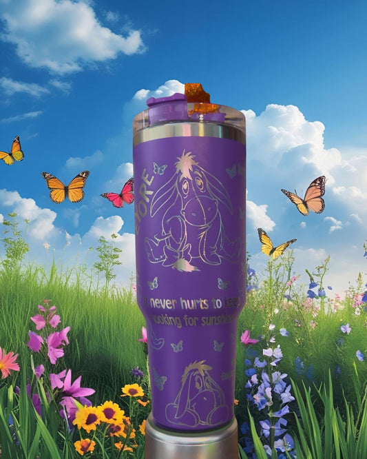 Eeyore Laser Engraved Tumbler 40 oz w/ Handle