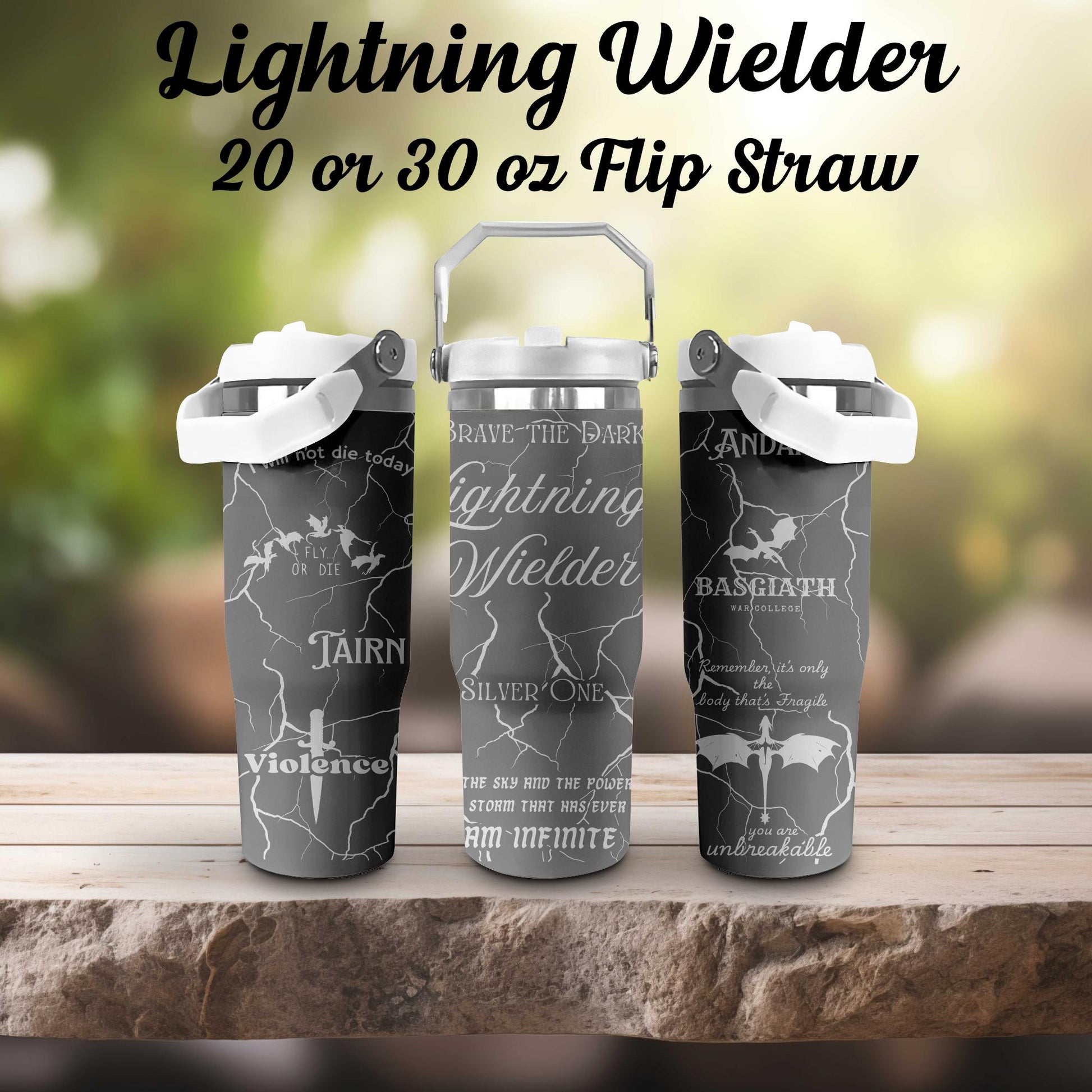 Lightning Wielder Laser Engraved Tumbler 30 oz