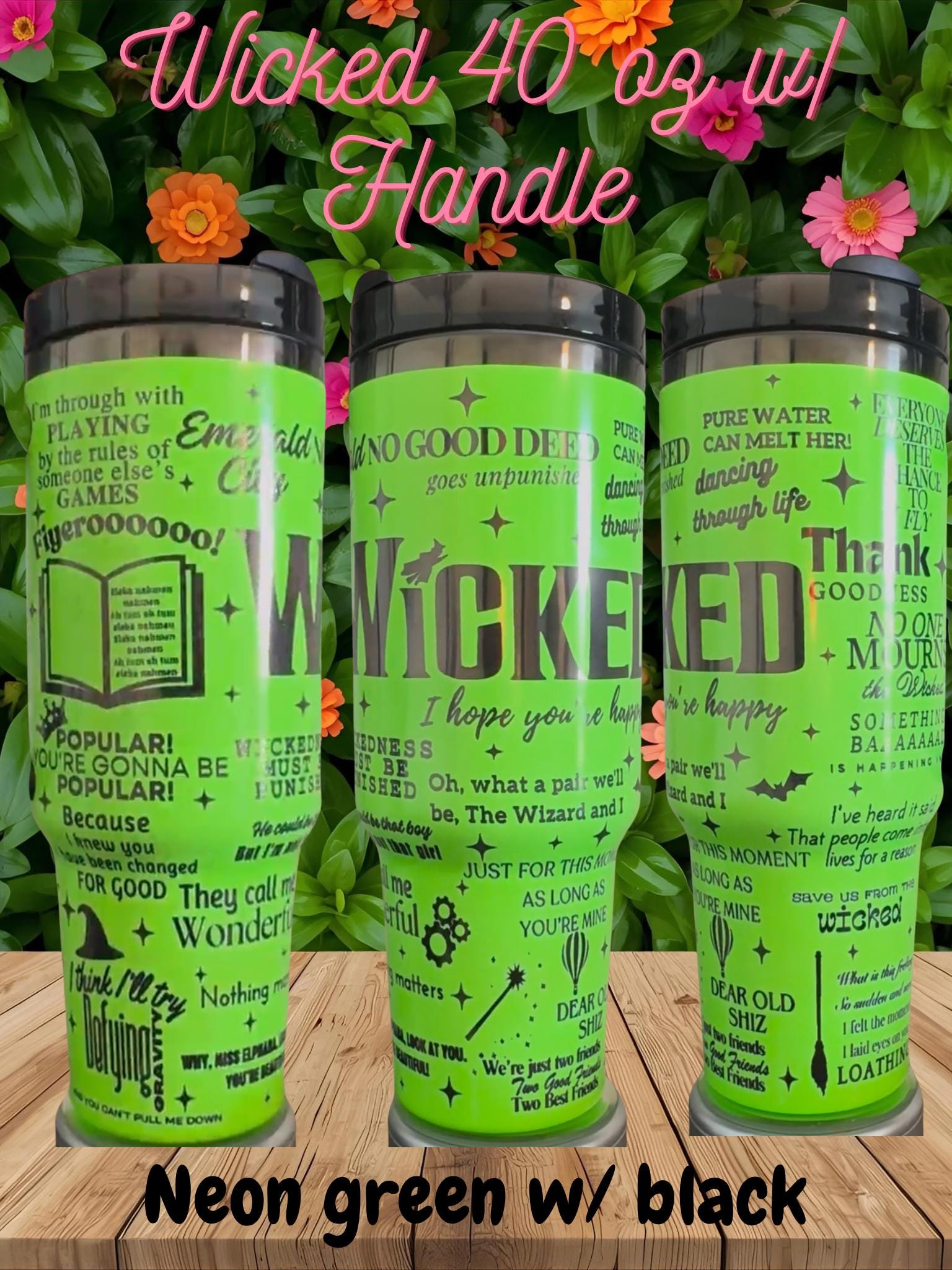 Wicked Laser Engraved Tumbler 40 oz w/ Handle