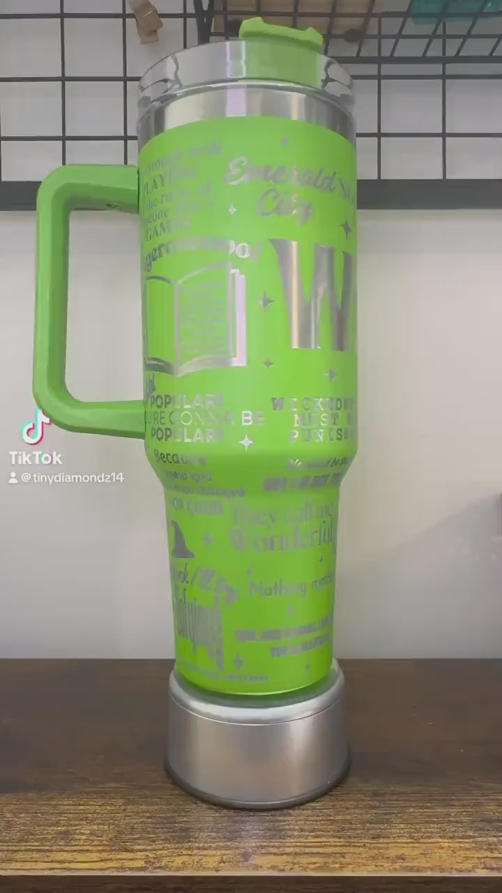 Wicked Laser Engraved Tumbler 40 oz w/ Handle